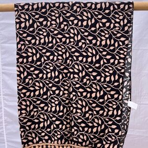 Sarong/Coverup/Canga - Vine Tan and Black w/Tan Poms